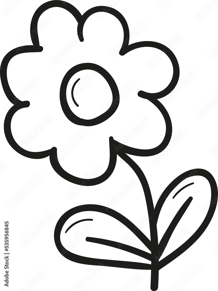 Flower hand drawn outline style Flower hand drawn outline style