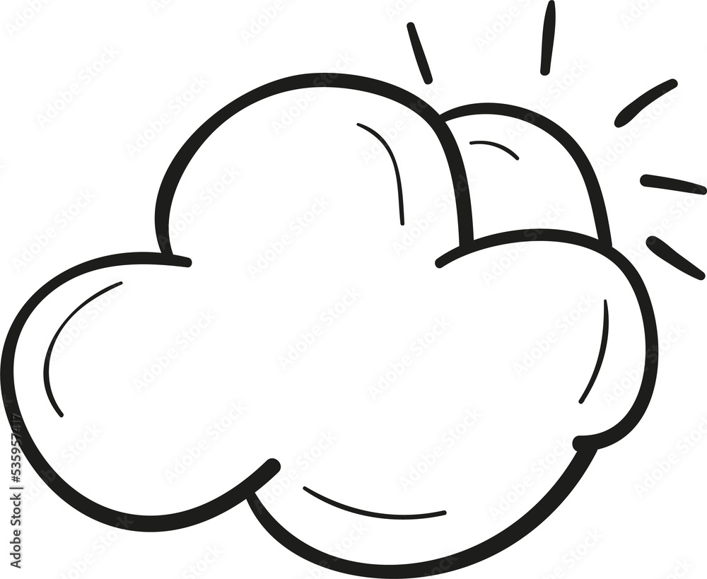 Sunny weather hand drawn outline style Sunny weather hand drawn outline style