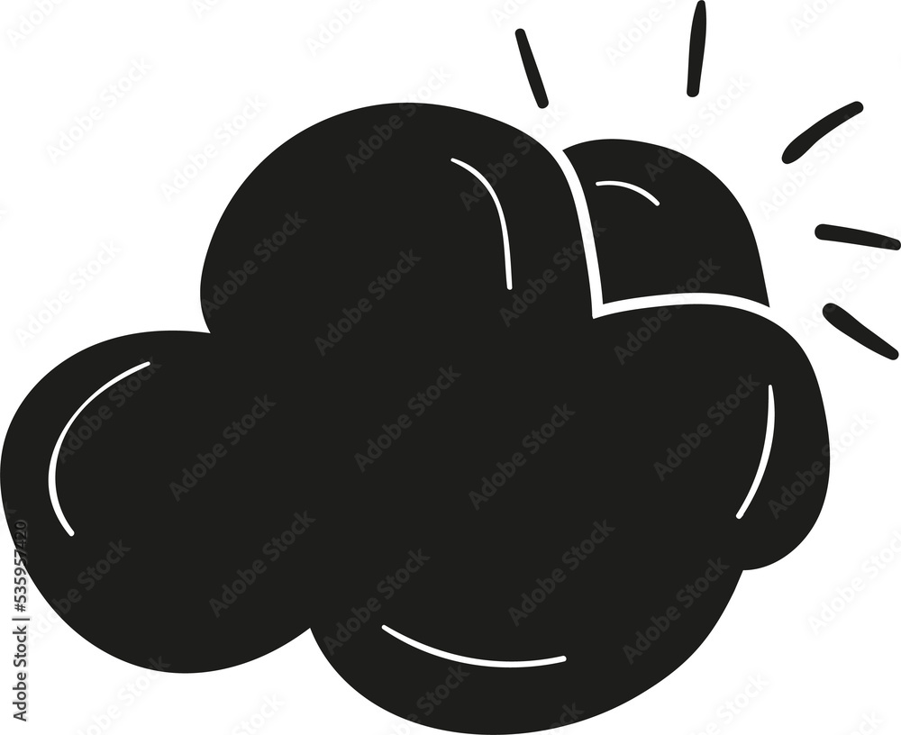 Sunny weather hand drawn solid style Sunny weather hand drawn solid style