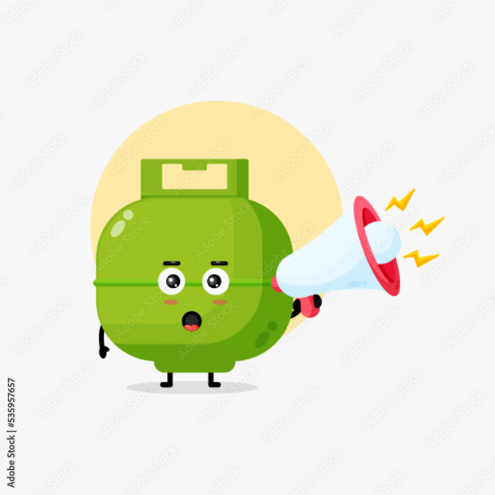 lpg cylinder character with megaphone black friday illustration lpg cylinder character with megaphone black friday illustration