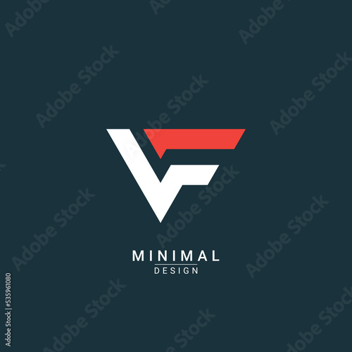 Initial letters VF VE logo design vector photo