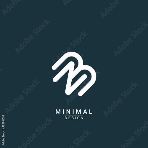 Initial letters BN NB logo design vector.