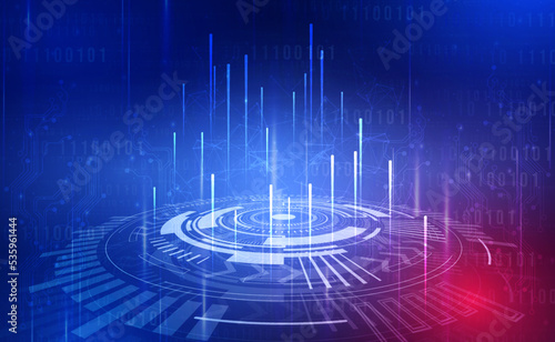 Digital big data technology futuristic blue background, cyber reactor energy bolt, abstract circuit neon wifi security, innovation future battery voltage fusion, internet network, illustration vector