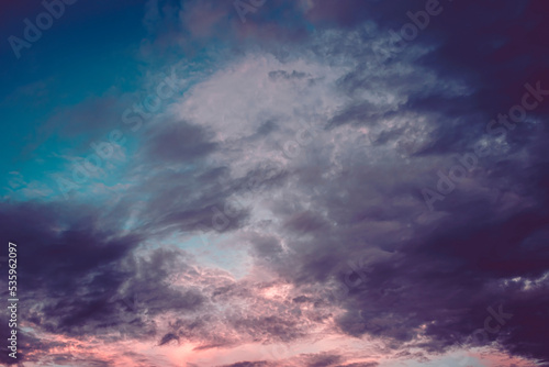 ฺBeautiful sky with gray and blue clouds