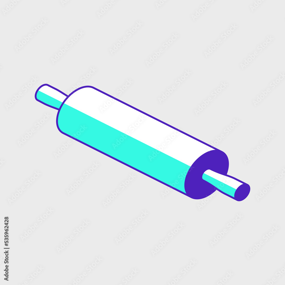 Rolling pin isometric vector icon illustration Rolling pin isometric vector icon illustration