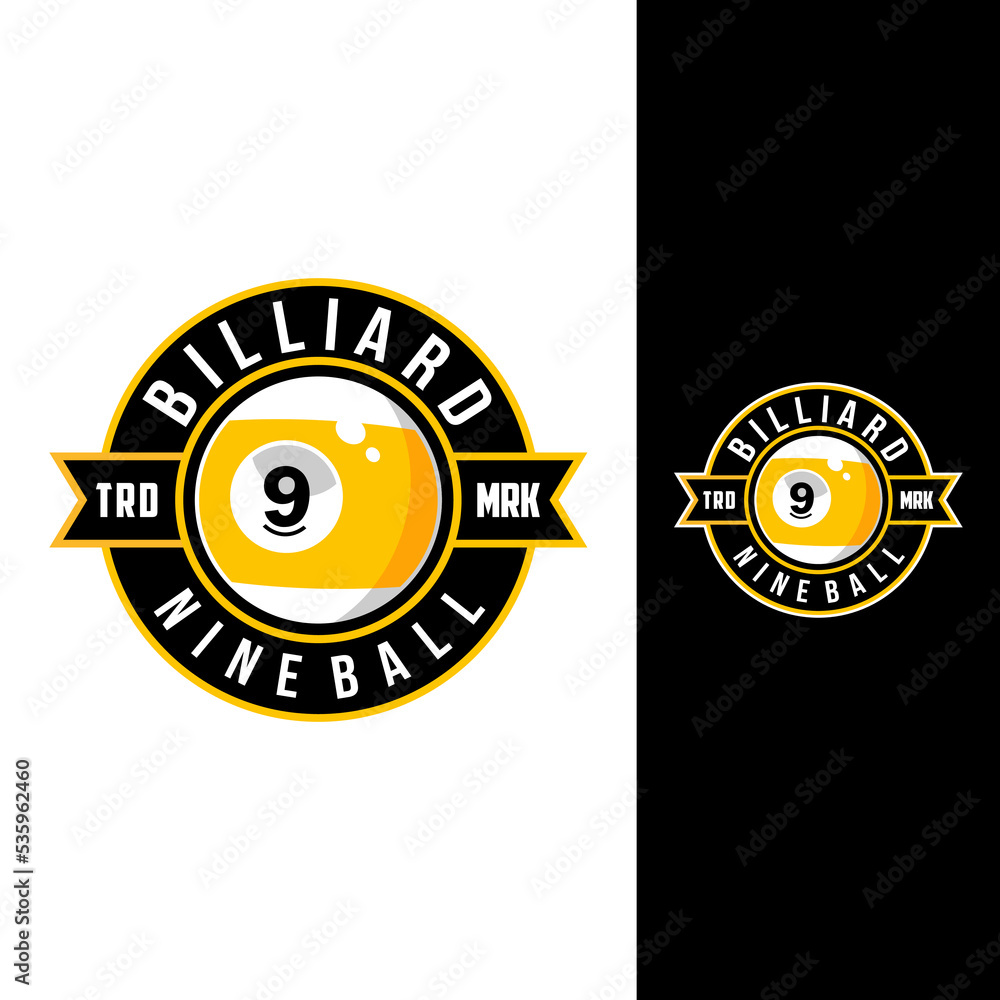 Naklejka premium billiards game vector template. sport pool snooker graphic illustration.