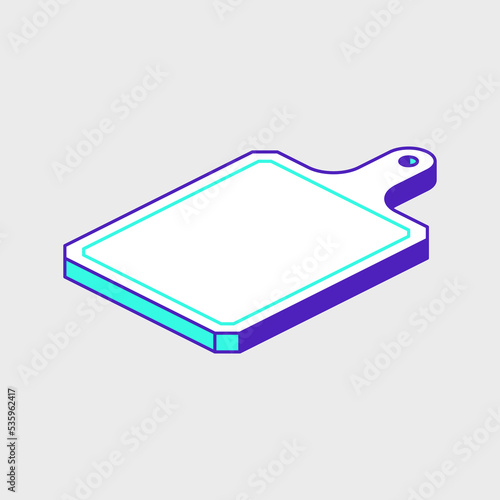 Cutting board isometric vector icon illustration