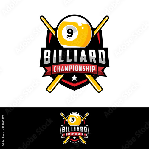 billiards game vector template. sport pool snooker graphic illustration.