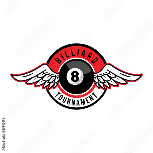 billiards game vector template. sport pool snooker graphic illustration.