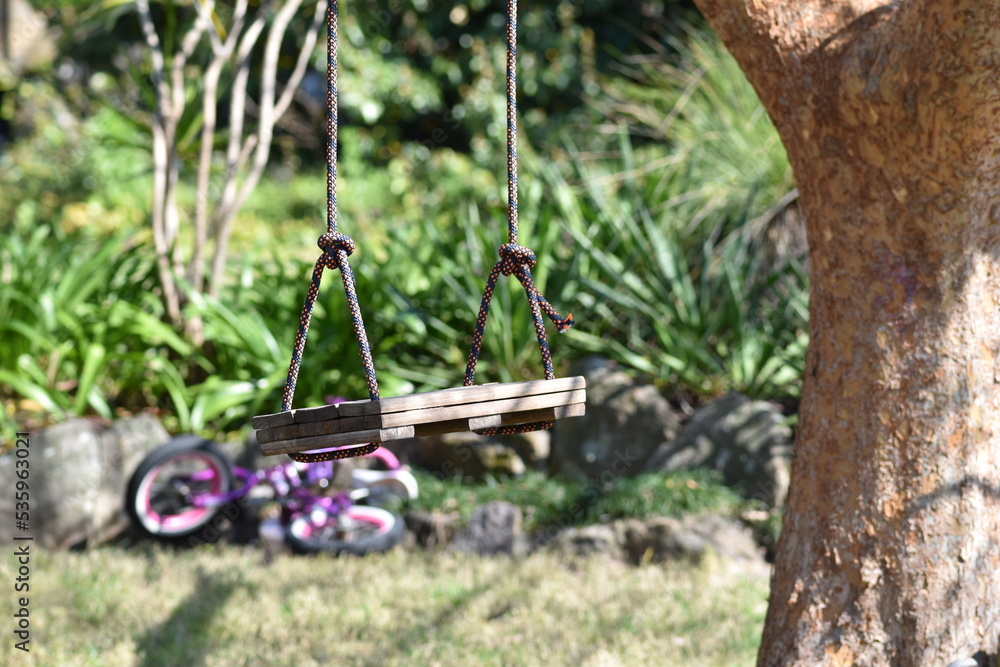 swing hanging from tree