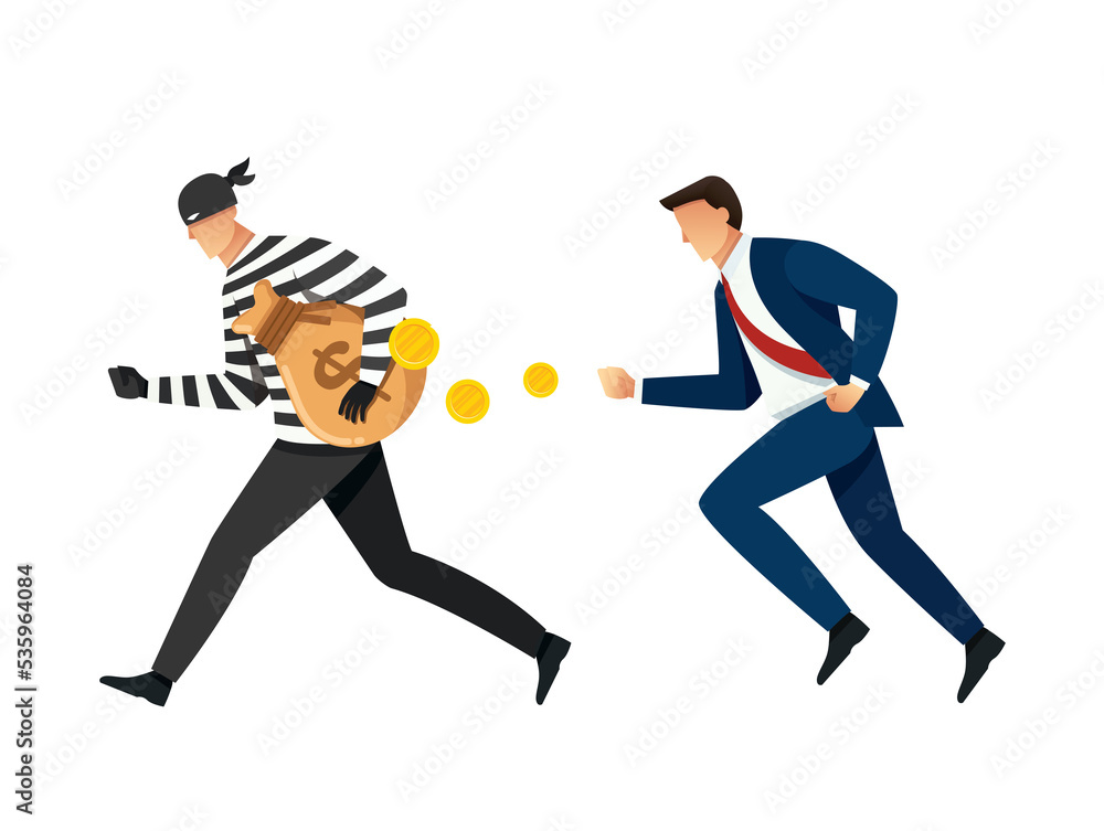 Fototapeta premium man catching thieves