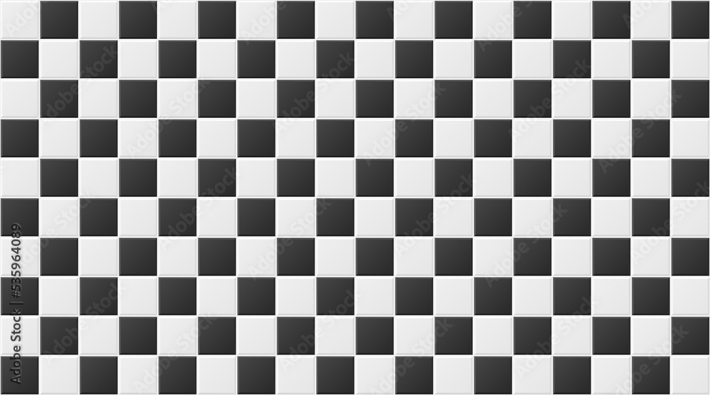 Fototapeta premium Seamless black and white checkered tile square pattern. Wallpaper, Print. Vector illustration.