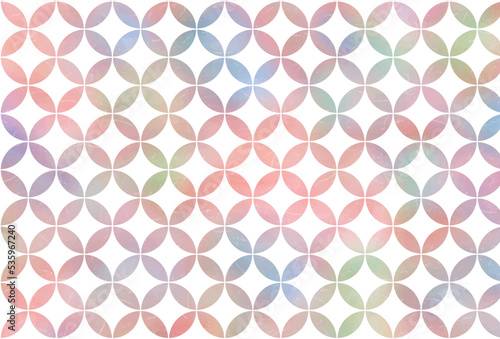 パステルカラーの水彩の七宝和柄