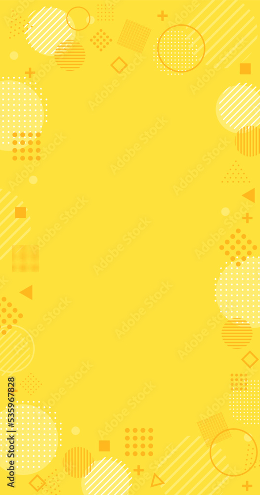 abstract frame with yellow geometric patterns