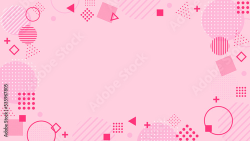 abstract frame with pink geometric patterns