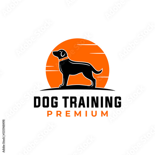 dog canine training vector template. pet dog cat graphic illustrations.