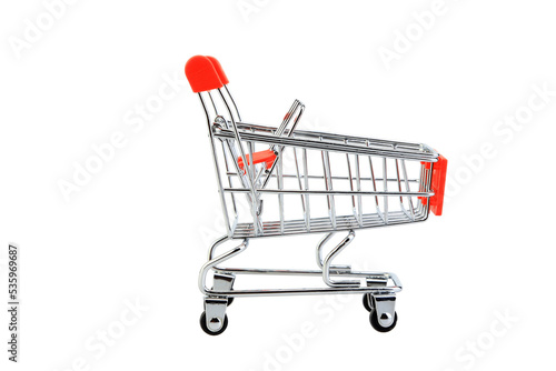 Close-up Shopping cart or shopping trolley on transparent background. Shopping concept. (PNG File) © Thongchai