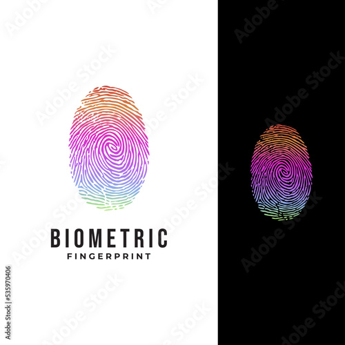 fingerprint biometric vector template. finger stamp graphic illustration.