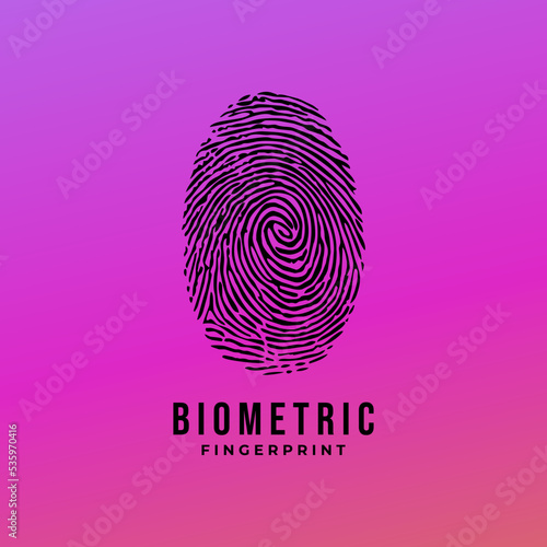 fingerprint biometric vector template. finger stamp graphic illustration.