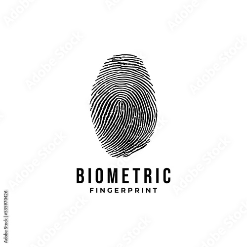 fingerprint biometric vector template. finger stamp graphic illustration.
