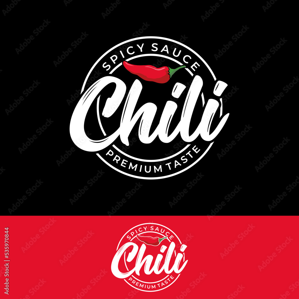 chili spicy vector template. spice sauce pepper graphic illustration in retro vintage style. - obrazy, fototapety, plakaty 