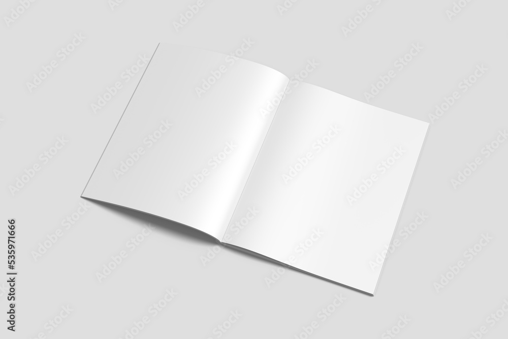 Blank open brochure mockup top view Blank open brochure mockup top view