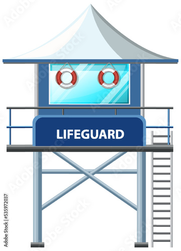 Lifeguard Tower Cartoon Style