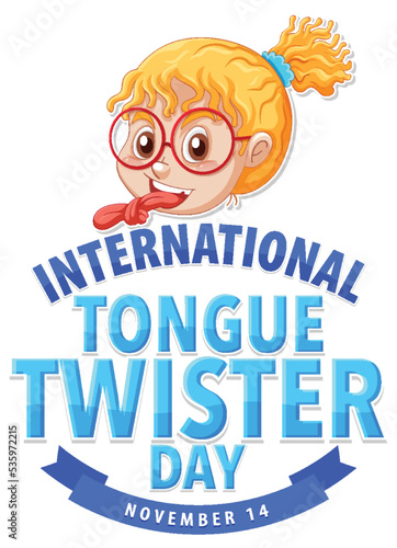 International tongue twister day logo design