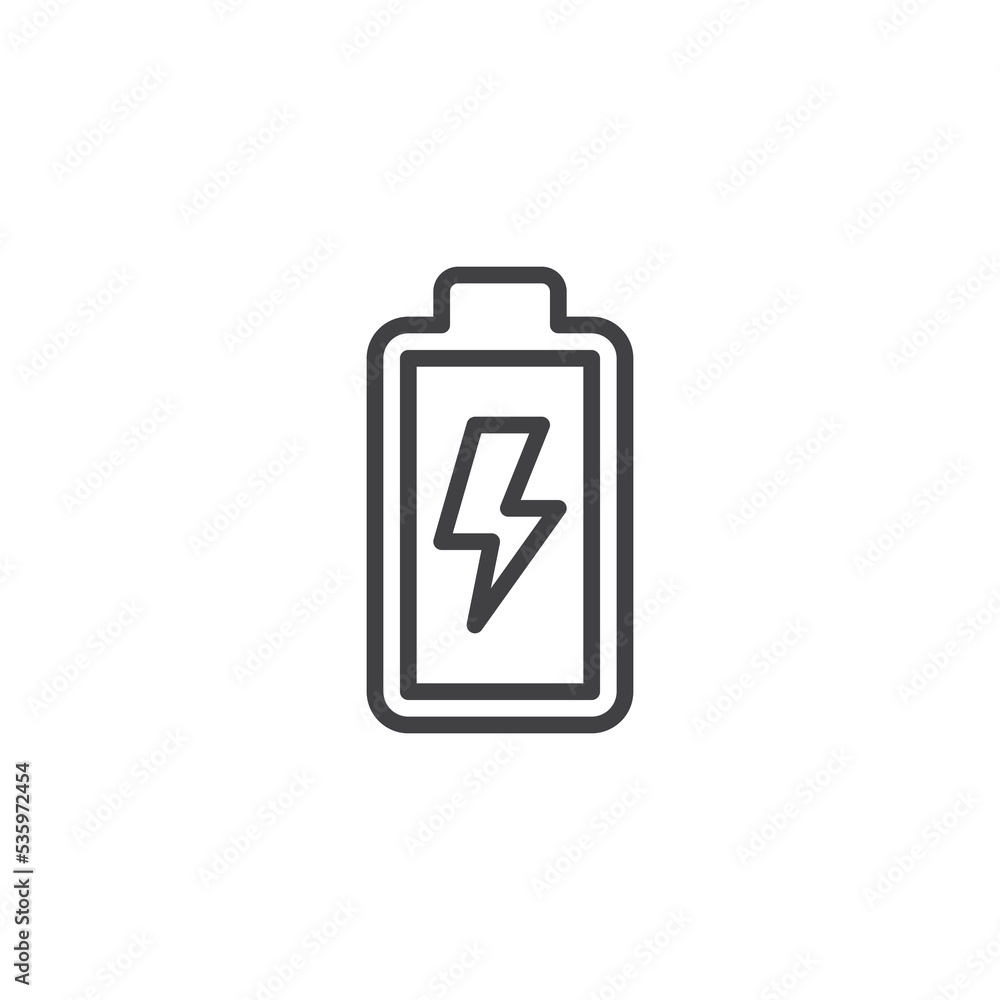 Battery charge line icon Battery charge line icon