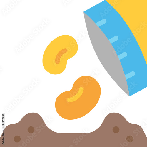 sowing seed flat icon