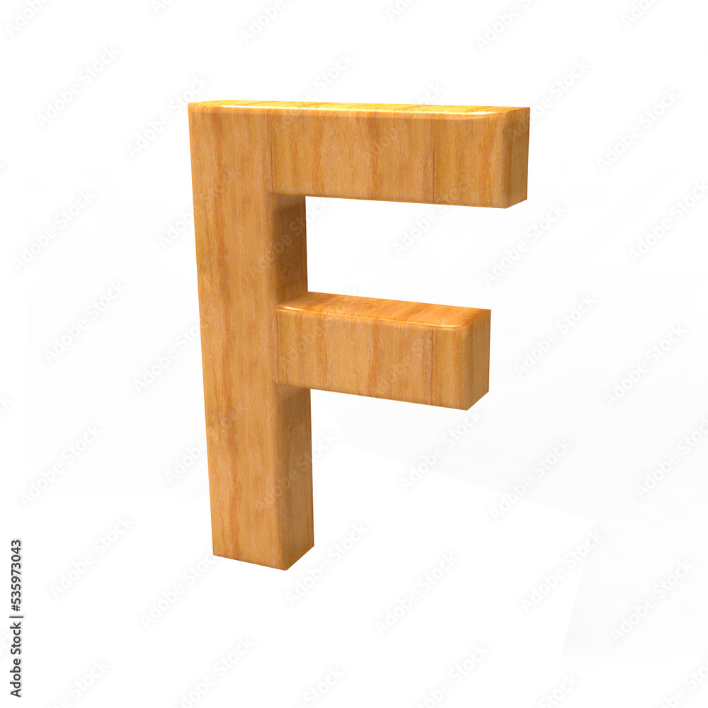 Fototapeta premium 3D wood text alphabet letters