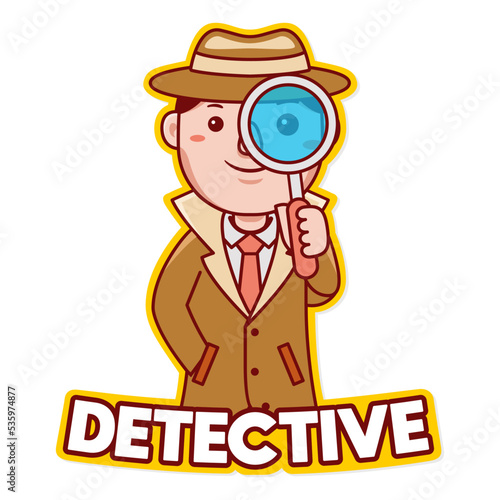 Detective profession vector mascot logo template