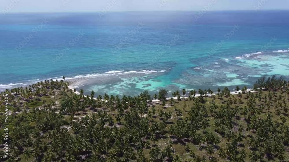 Amazing aerial drone image of the sea, beach and nature of the beautiful waters of Punta Cana, Dominican Republic. Amazing aerial drone image of the sea, beach and nature of the beautiful waters of Punta Cana, Dominican Republic.