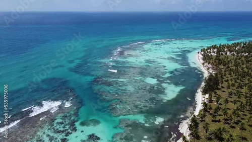 Wallpaper Mural Amazing aerial drone image of the sea, beach and nature of the beautiful waters of Punta Cana, Dominican Republic. Torontodigital.ca