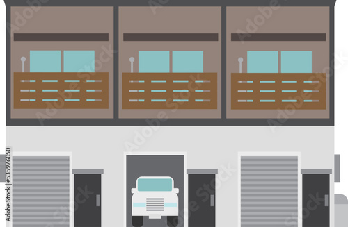 ガレージのある集合住宅