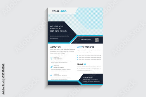 Corporate business brochure flyer design layout template in A4 size, with blur background, vector eps10.