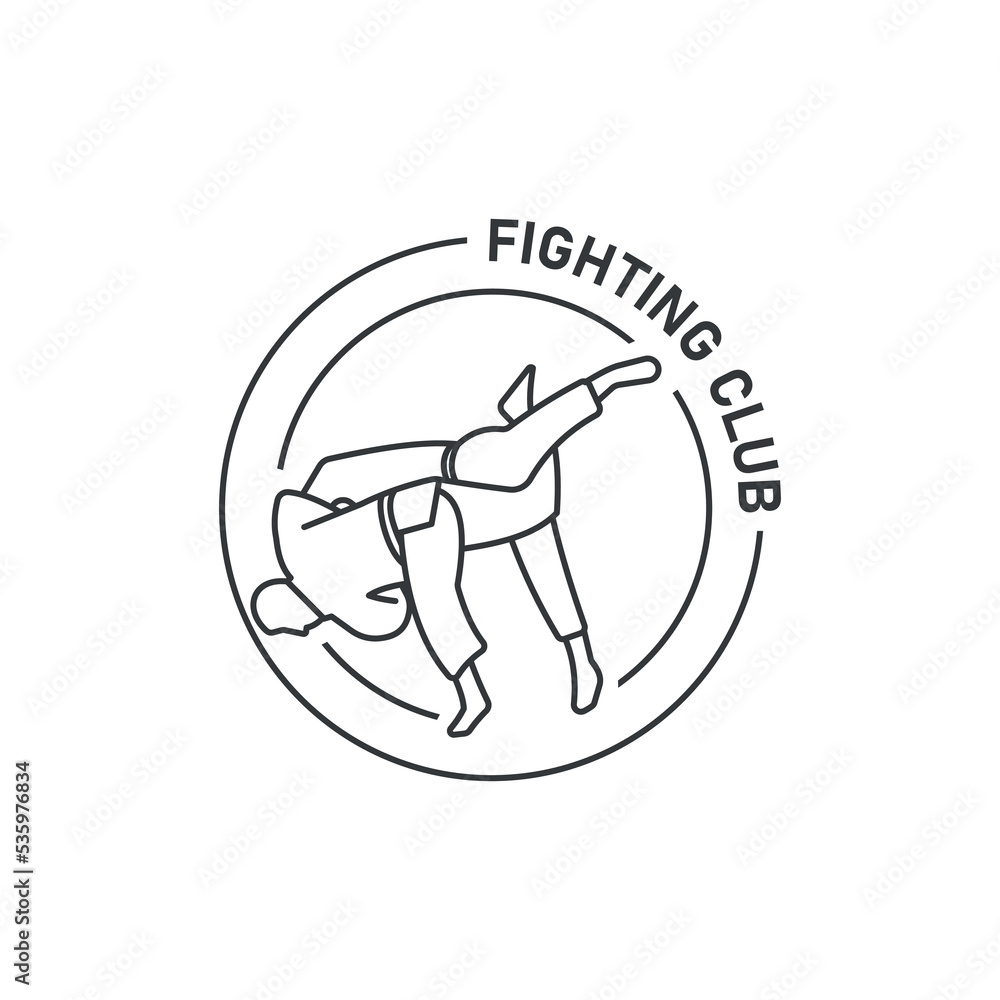 Martial arts logo design template icon vector illustration.