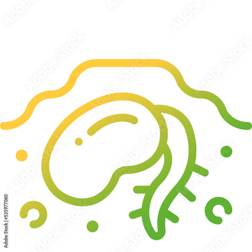 bean sprout gradient line icon