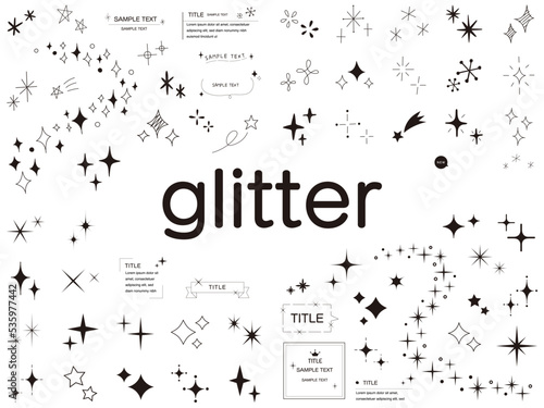 Star sparkle and twinkle, star burst and flash black silhouettes. Isolated vector set of shining lights and sparks of bright stars with glowing rays and flare effect. Magic glint, shiny glitter