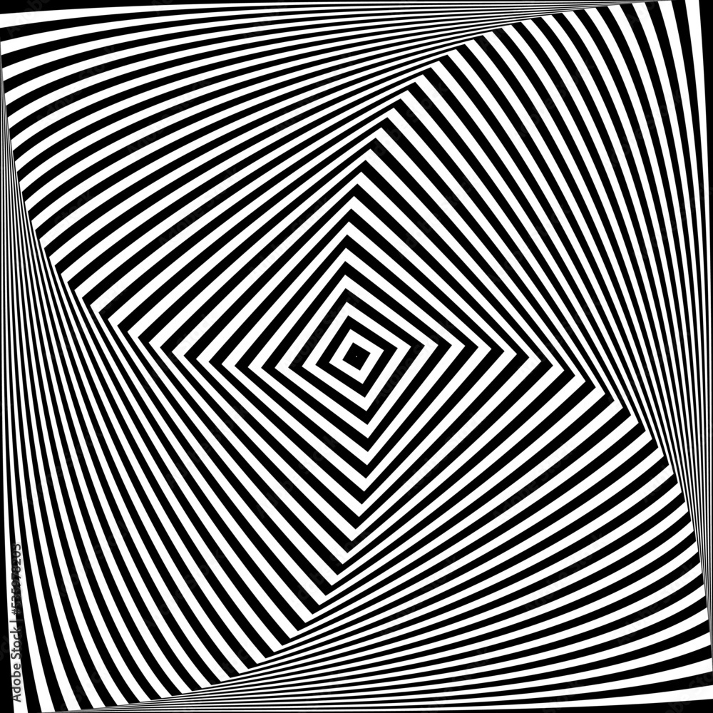 Abstract Op Art Striped Lines Pattern with 3D Illusion Effect. Abstract Op Art Striped Lines Pattern with 3D Illusion Effect.