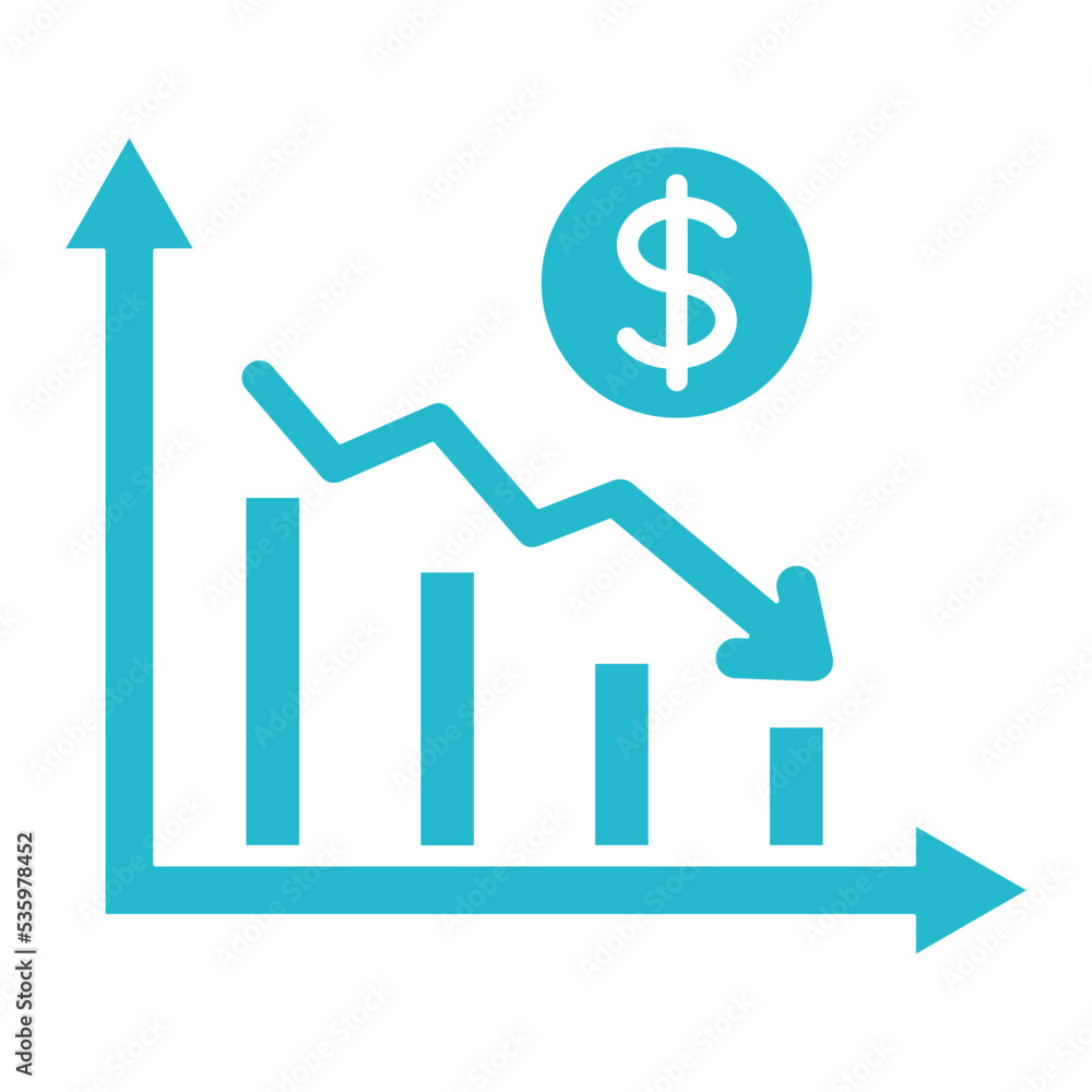 Loss Chart Multicolor Glyph Icon Loss Chart Multicolor Glyph Icon