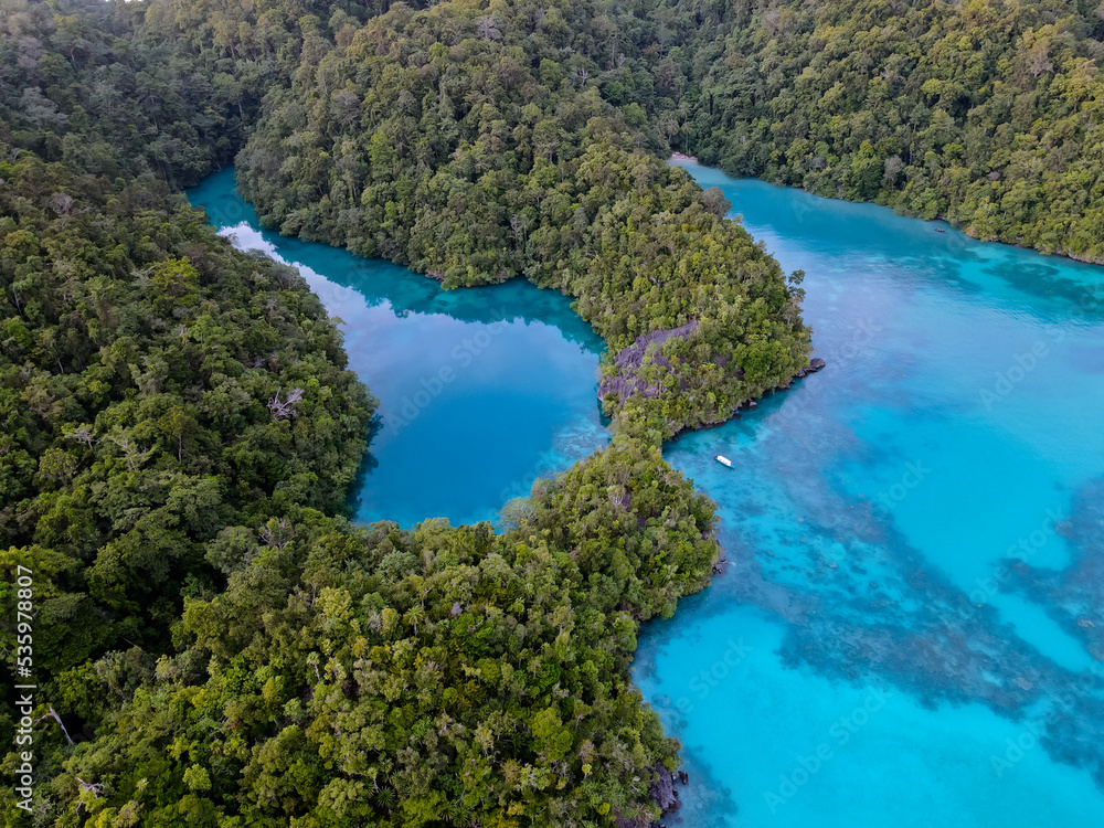 Blue Lagoon, located in Cendrawasih Bay National Park