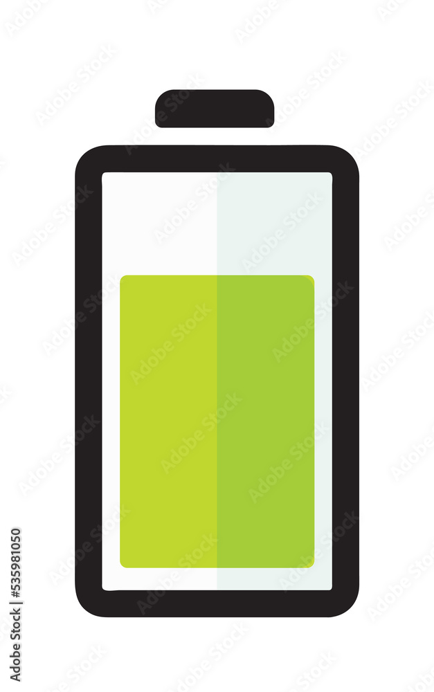 Battery with colorful charge level Battery with colorful charge level
