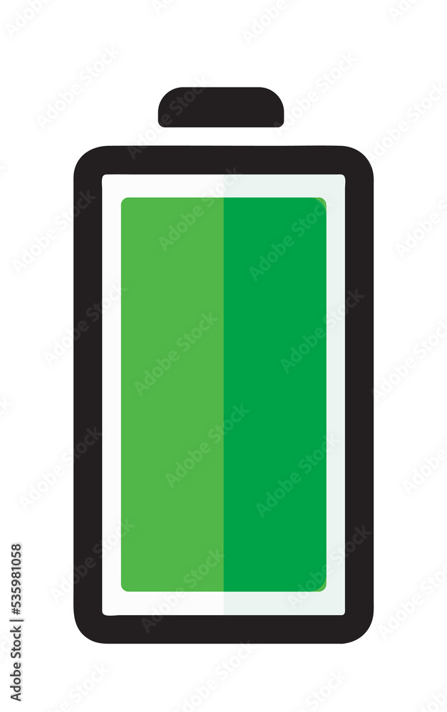 Battery with colorful charge level Battery with colorful charge level