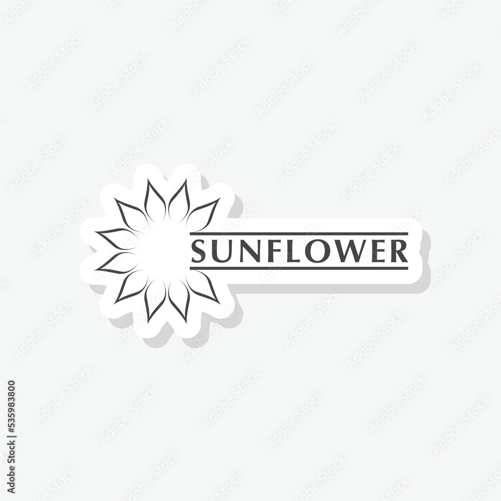 Sunflower logo sticker isolated on white background Sunflower logo sticker isolated on white background