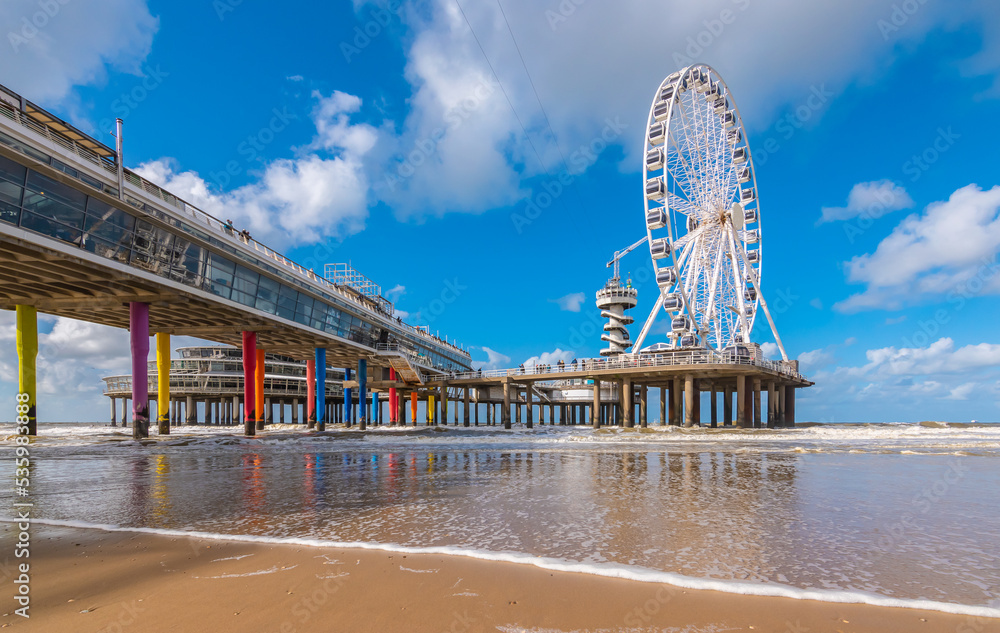 Beautiful beach day in Scheveningen, The Netherlands.