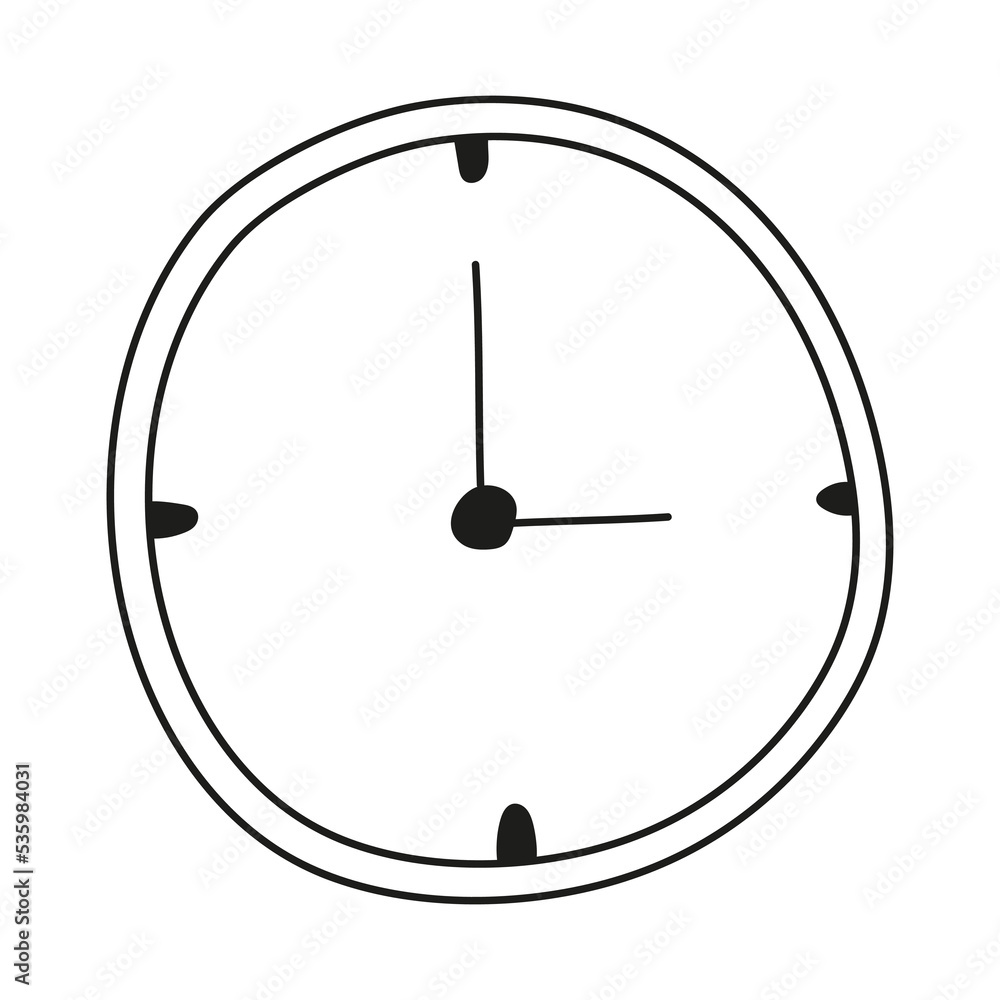 Hand drawn clock vector illustration Hand drawn clock vector illustration