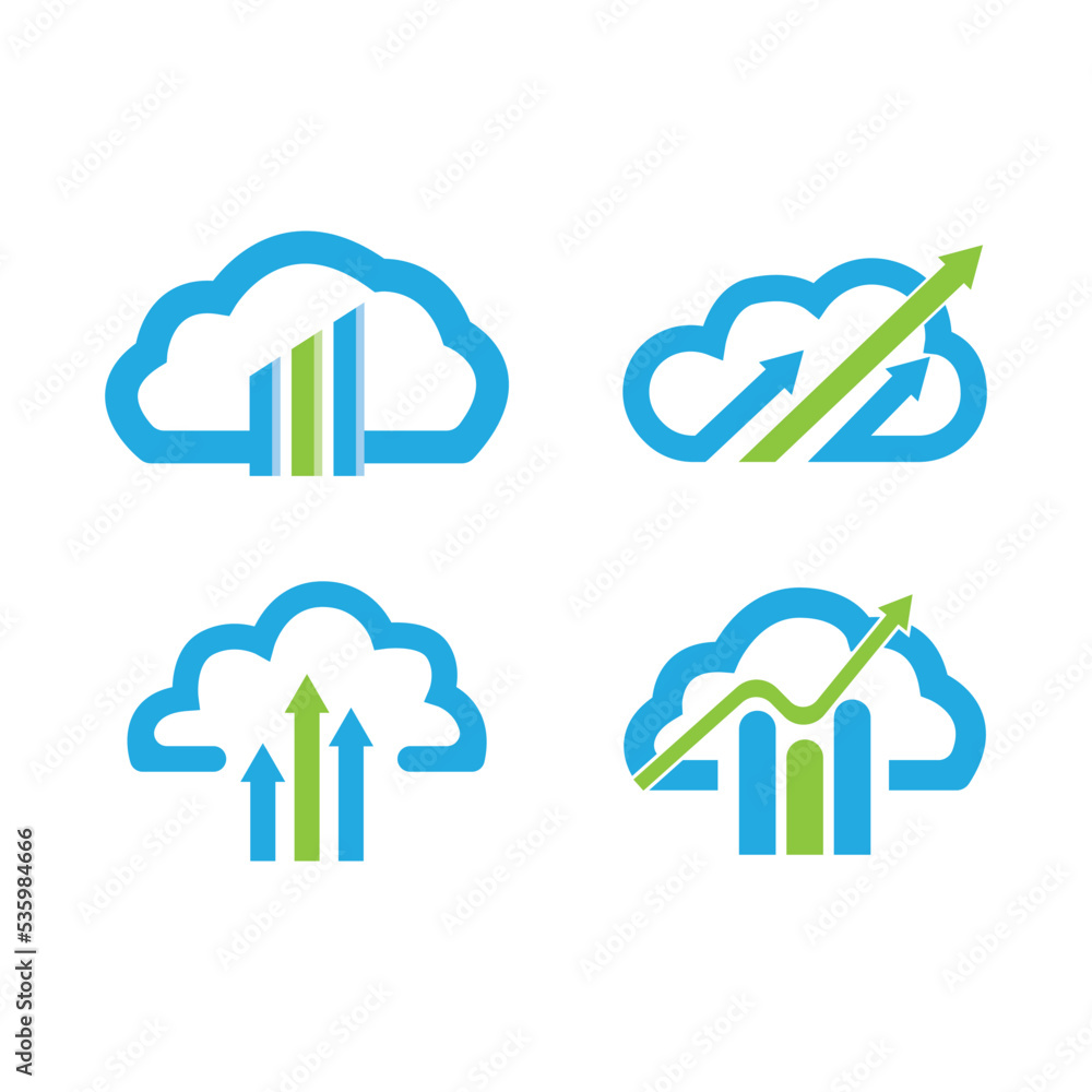 Cloud finance logo vector icon illustration Cloud finance logo vector icon illustration