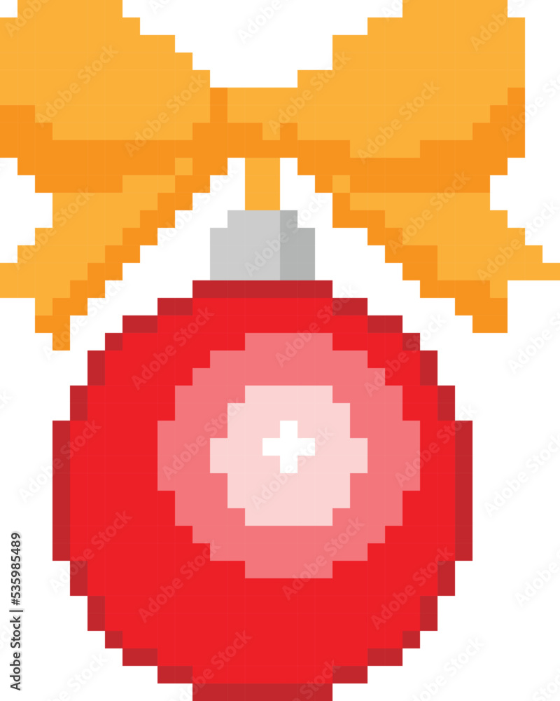 Obraz premium Christmas icon pixel art vector illustration.