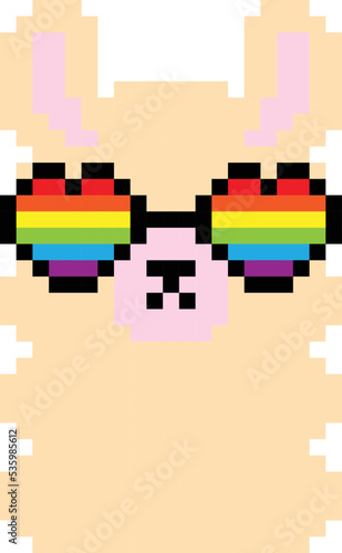 llama pixel art vector illustration. llama image or clipart.